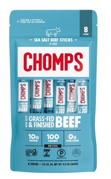 (image for) Beef Sticks Sea Salt Grass Fed 8ct, 9.2oz